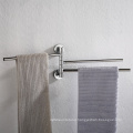 High Quality Bathroom Accessories Brass Rotating Movable Towel Holder Double Bars Towel Rack